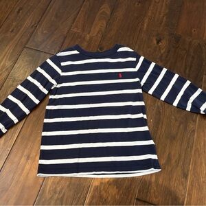 Ralph Lauren Navy and White Striped Long Sleeve Tee